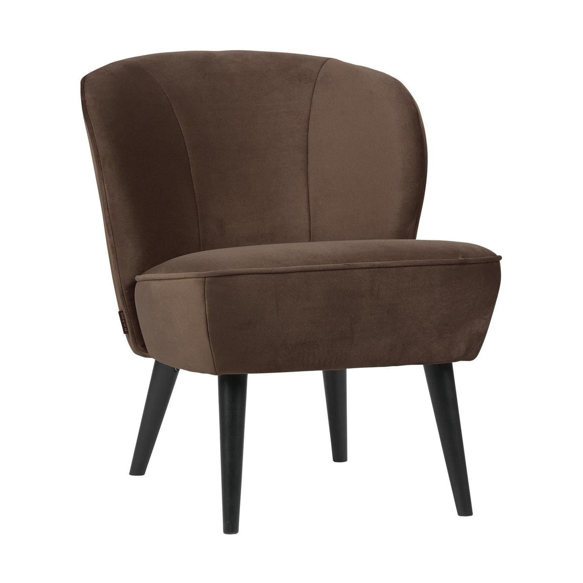 WOOOD Sara fauteuil velvet Donkerbruin