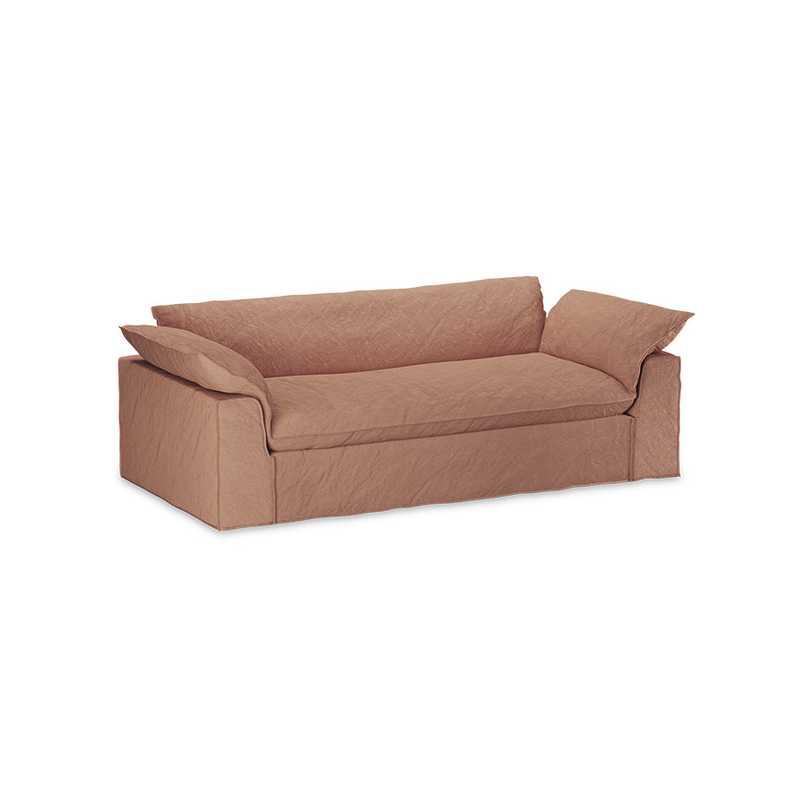 HKliving Nomad bank 244 cm Linen Dusty Rose
