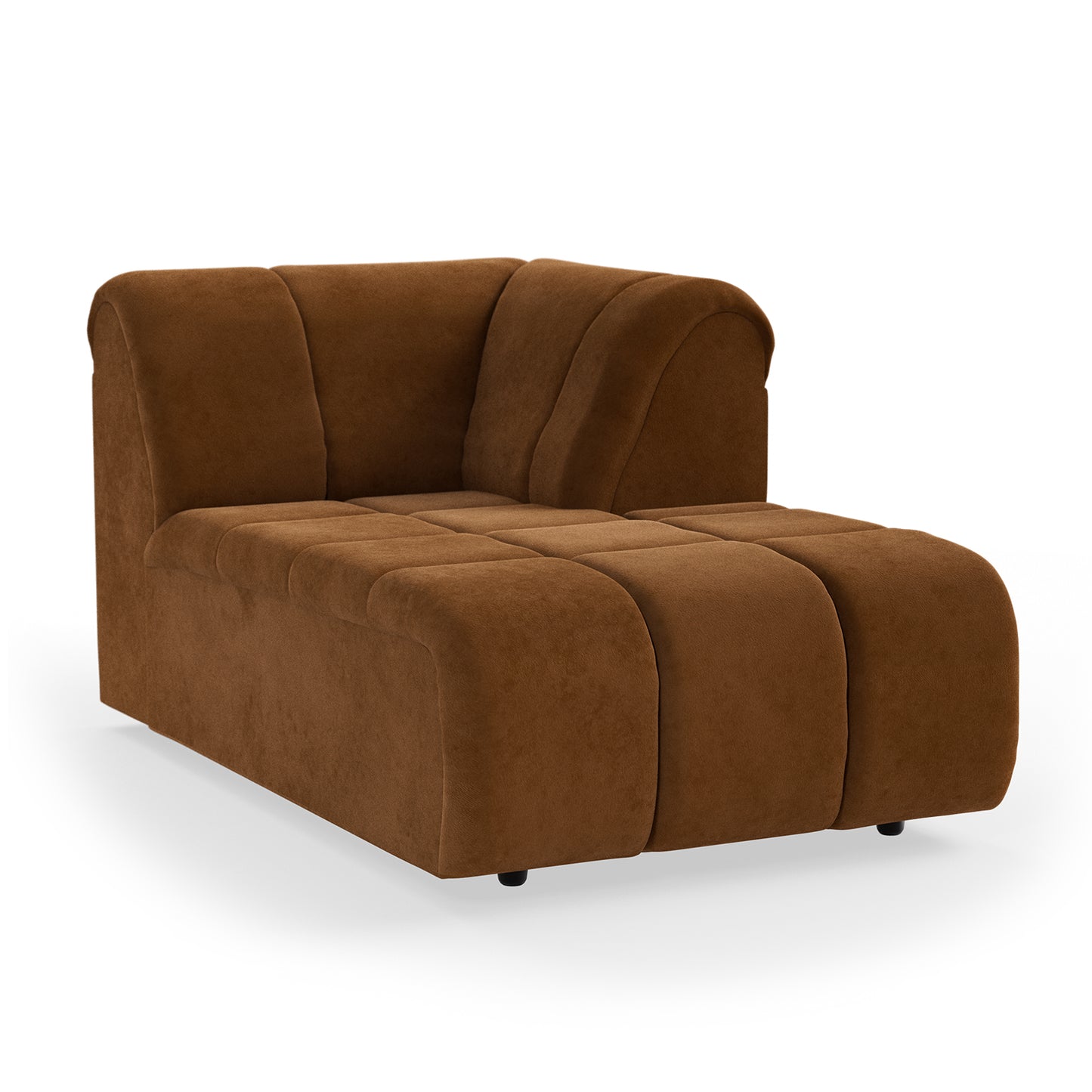 HKliving Wave bank right divan Royal Velvet Caramel