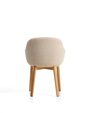 Kave Home Meila eetkamerstoel met arm chenille Beige