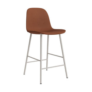 Normann Copenhagen Form barkruk H65 hoge rug leder Ultra 41574 vierpoot staal