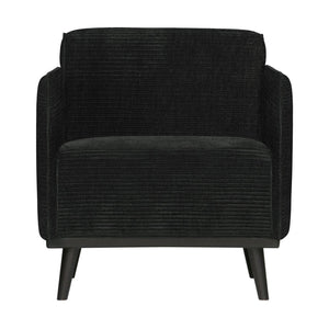 WOOOD Statement fauteuil met arm Ribstof Grafietgrijs