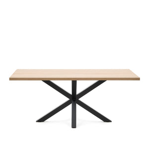 Kave Home Argo eettafel rechthoek 200x100 cm Natural/Black