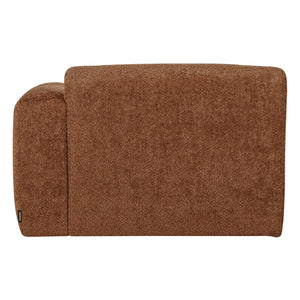 WOOOD Mojo Base chaise longue bank arm rechts wollig Roestbruin