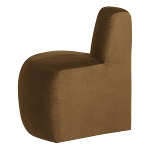 WOOOD Mojo Base eetbank hoek rond rugleuning velvet Honinggeel