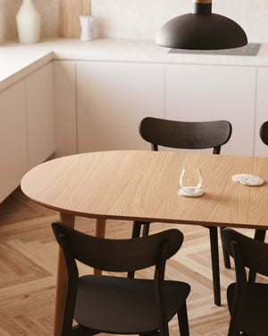 Kave Home Oqui eettafel uitschuifbaar rond Ø90 cm Natural