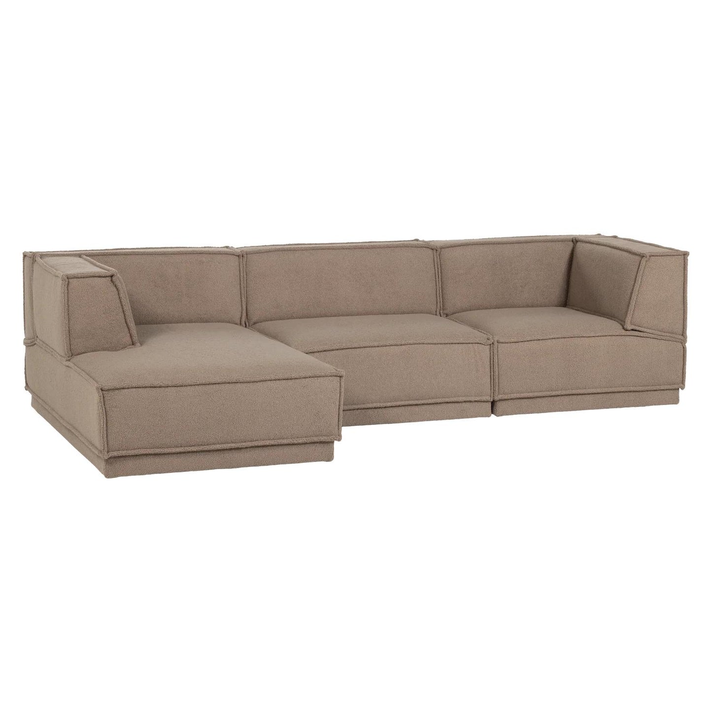 WOOOD Manu 3-zitsbank chaise longue links Taupe