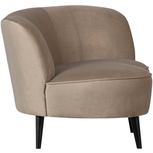 WOOOD Sara lounge fauteuil rechts velvet Khaki