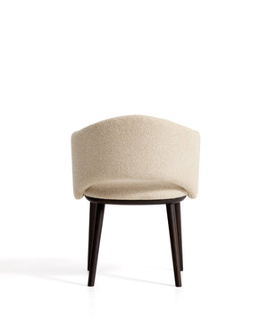 Kave Home Maina eetkamerstoel dik chenille Beige zwart