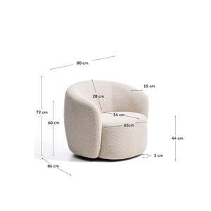 Kave Home Odenia fauteuil brandvertragende bouclé Beige