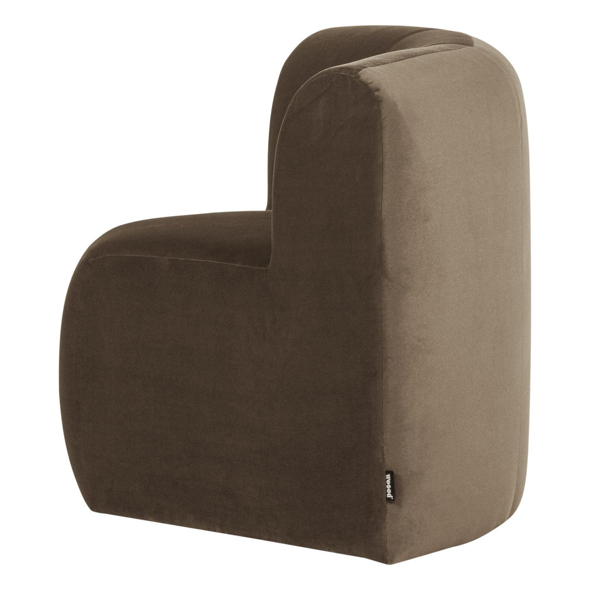 WOOOD Mojo Base eetbank hoek met rugleuning fluweel Taupe