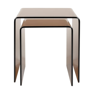 Dutchbone Vetro bijzettafel set van 2 Bruin