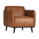 WOOOD Statement fauteuil met arm Ecoleer Cognac