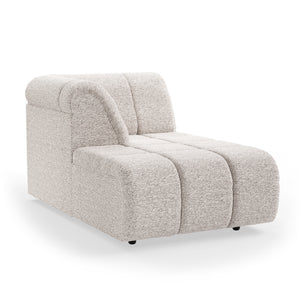 HKliving Wave bank left divan Sneak Light Grey