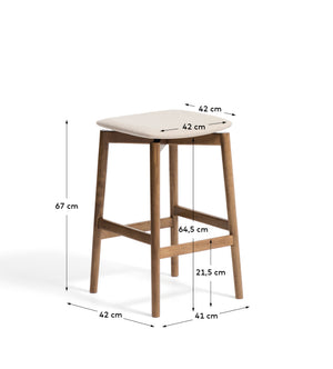 Kave Home Evera barkruk H67 chenille Grey/Brown