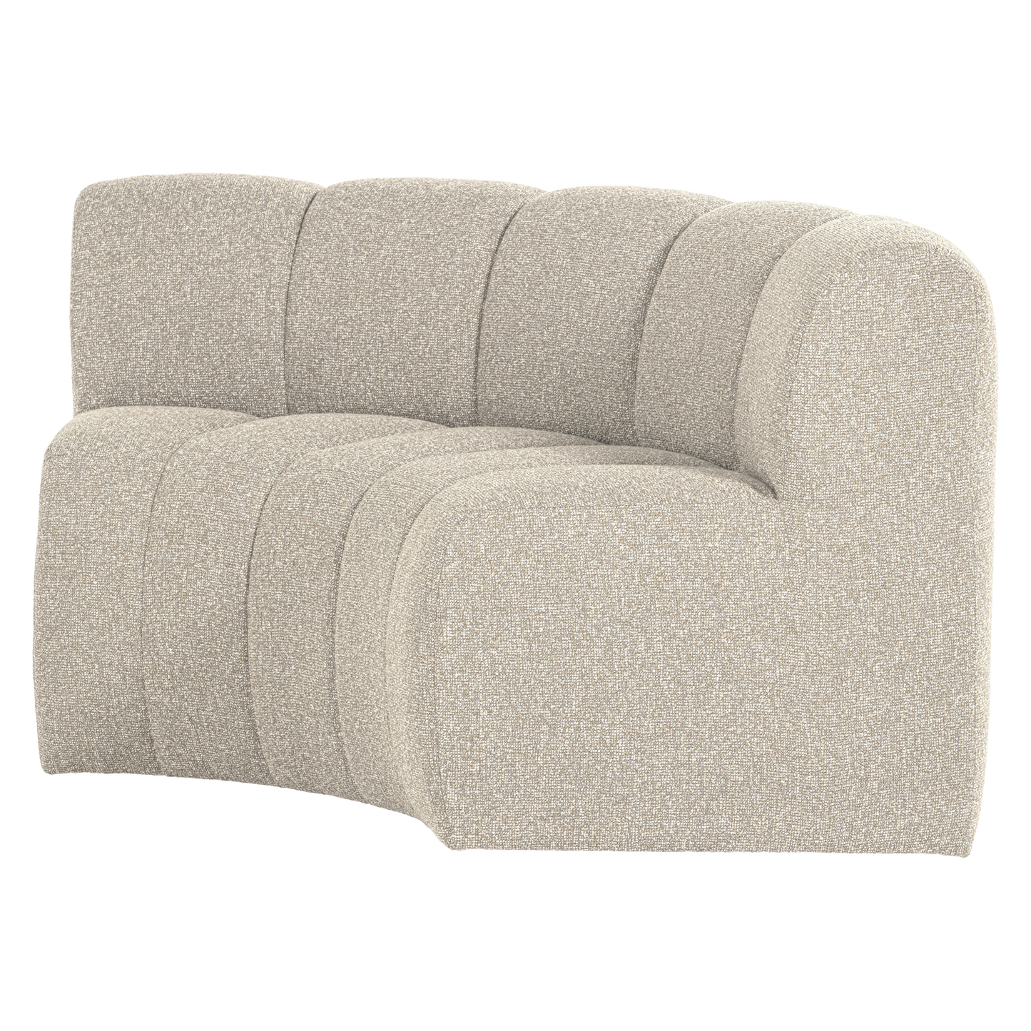 WOOOD Mojo eetbank halfronde hoek rugleuning Bouclé Beige