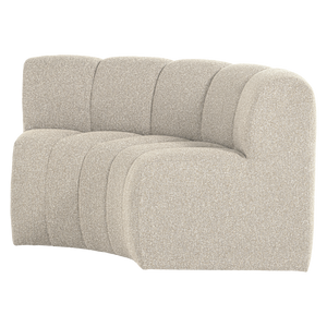 WOOOD Mojo eetbank halfronde hoek rugleuning Bouclé Beige