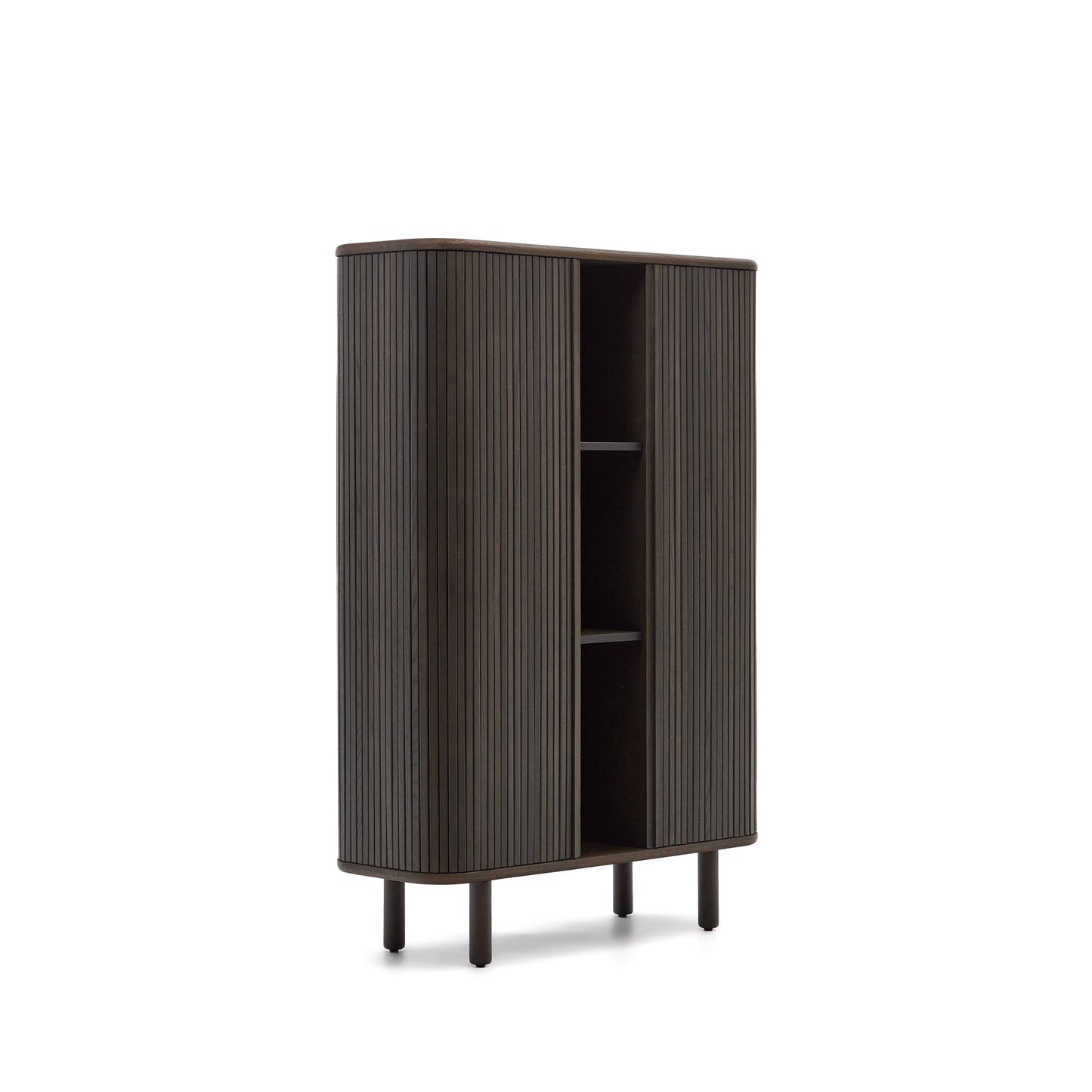 Kave Home Mailen dressoir hoog met 2 deuren essen donkere afwerking