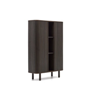 Kave Home Mailen dressoir hoog met 2 deuren essen donkere afwerking