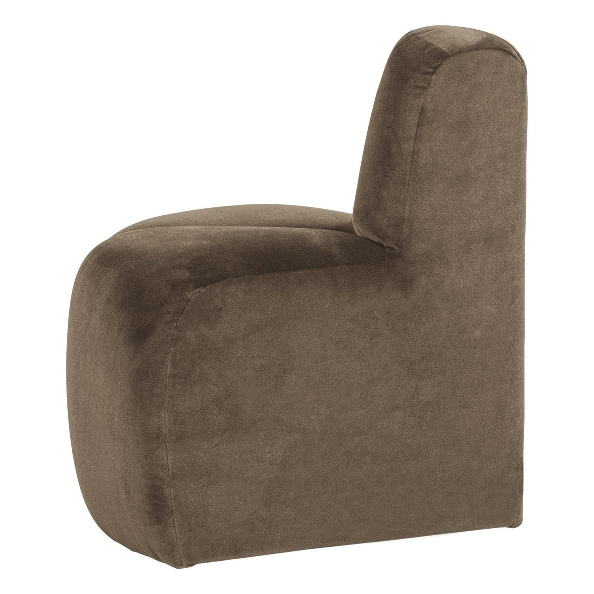 WOOOD Mojo eetbank hoek rond rugleuning velvet Taupe