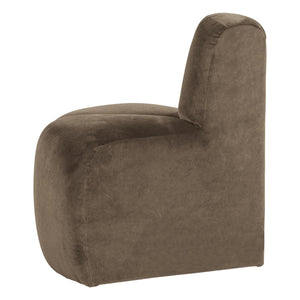 WOOOD Mojo eetbank hoek rond rugleuning velvet Taupe