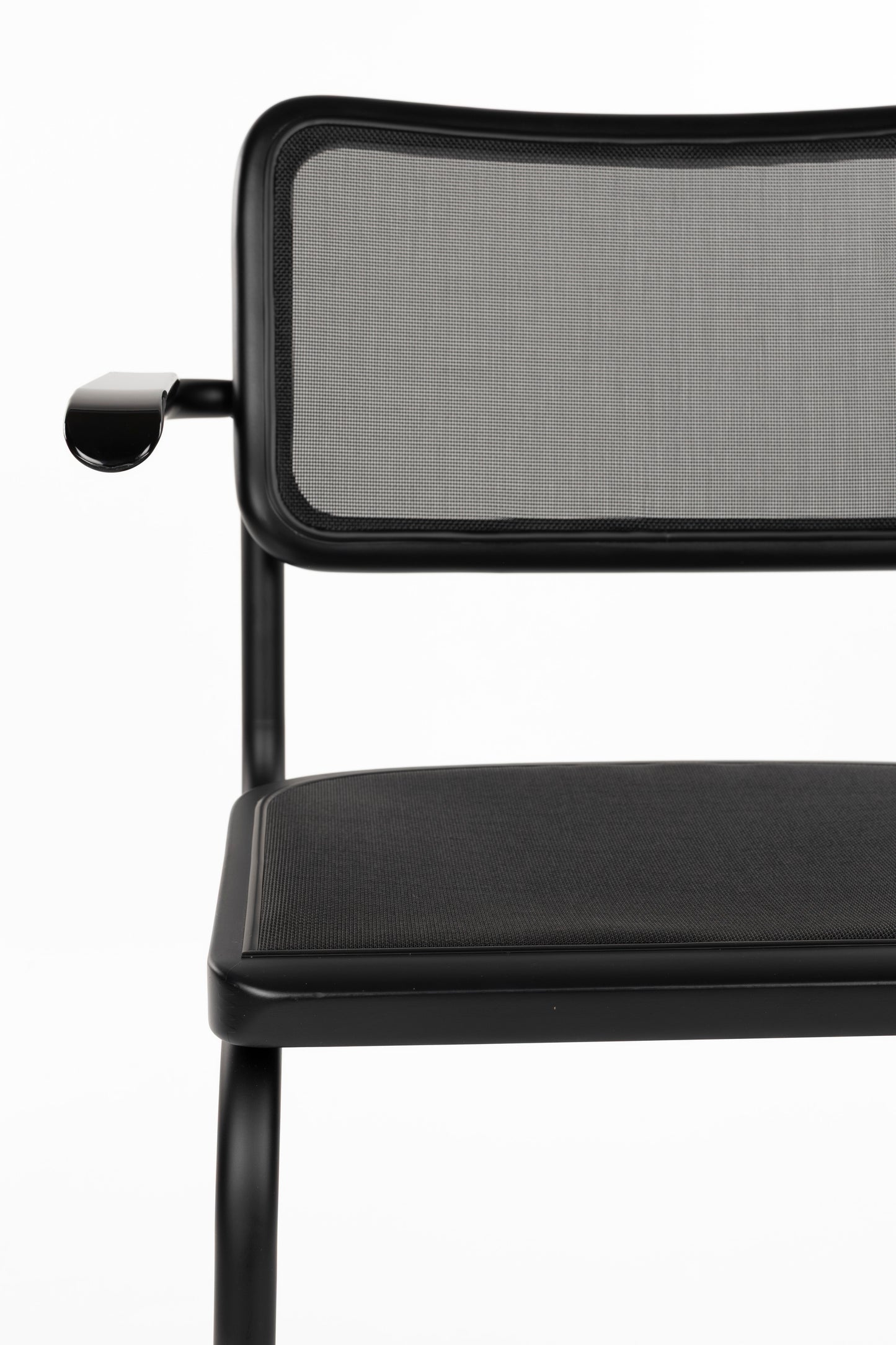 Dutchbone Carree eetkamerstoel met arm Zwart