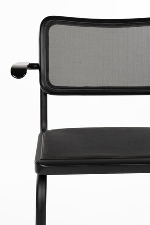 Dutchbone Carree eetkamerstoel met arm Zwart