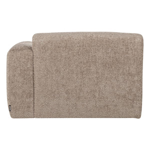WOOOD Mojo Base chaise longue bank arm rechts wollig Donkerzand