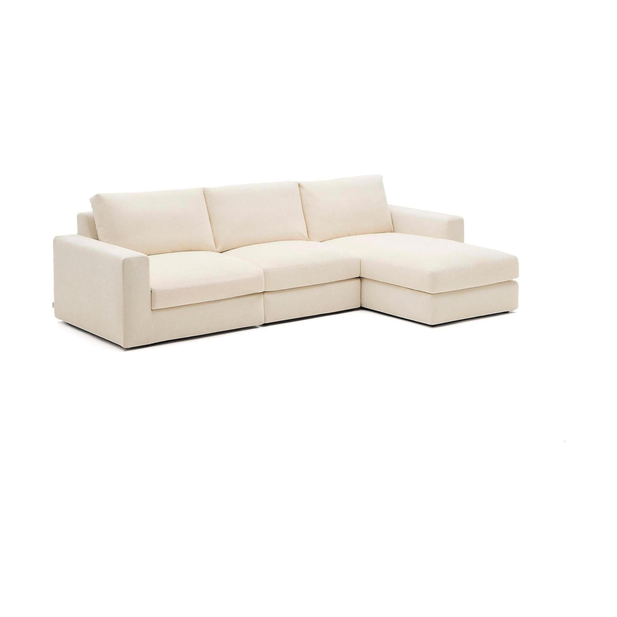 Kave Home Alea 4-zitsbank met chaise longue rechts Ecru