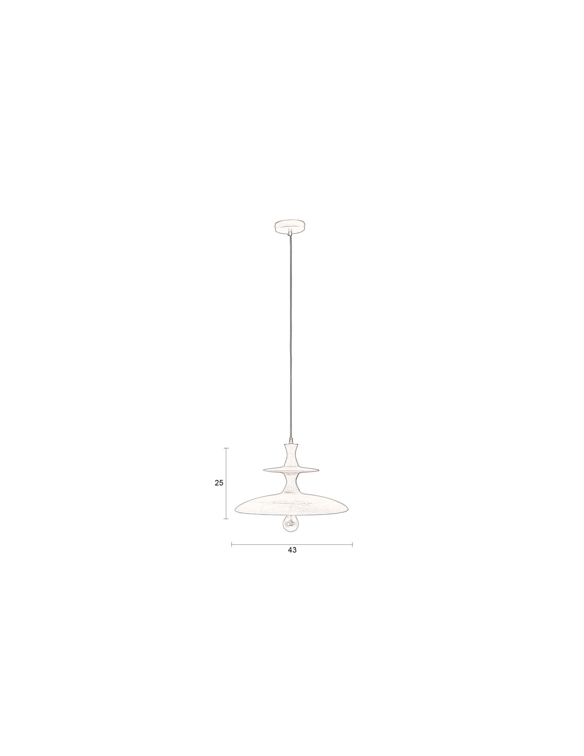 Dutchbone Cath hanglamp Walnoot