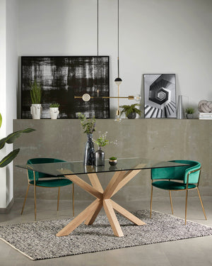 Kave Home Argo eettafel rechthoek 180x100 cm Clear/Natural