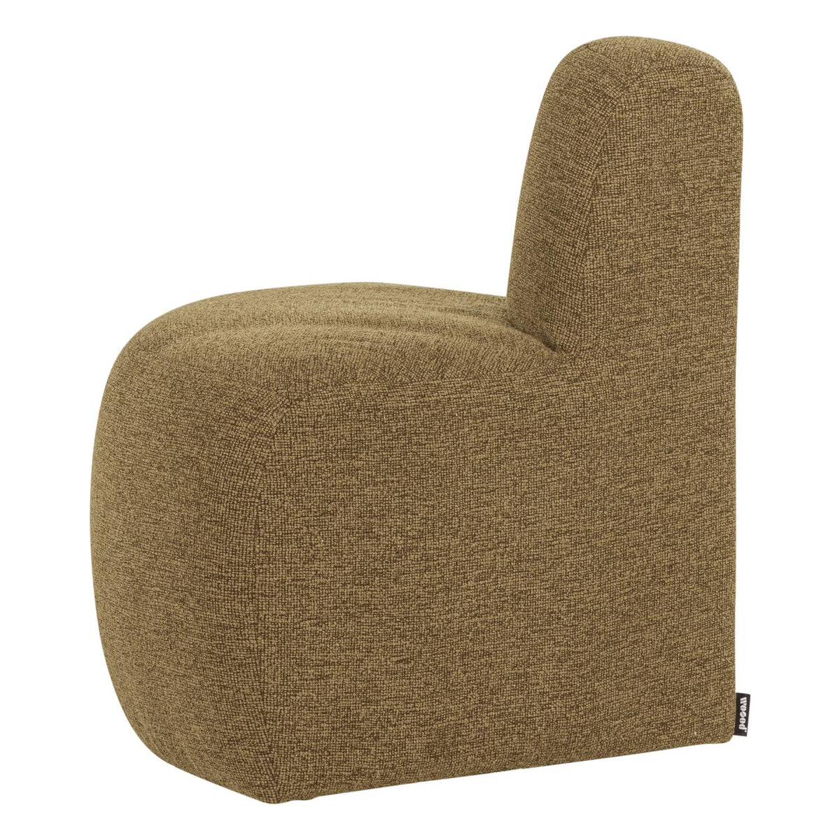 WOOOD Mojo Base eetbank hoek rond bouclé Geel/Bruin