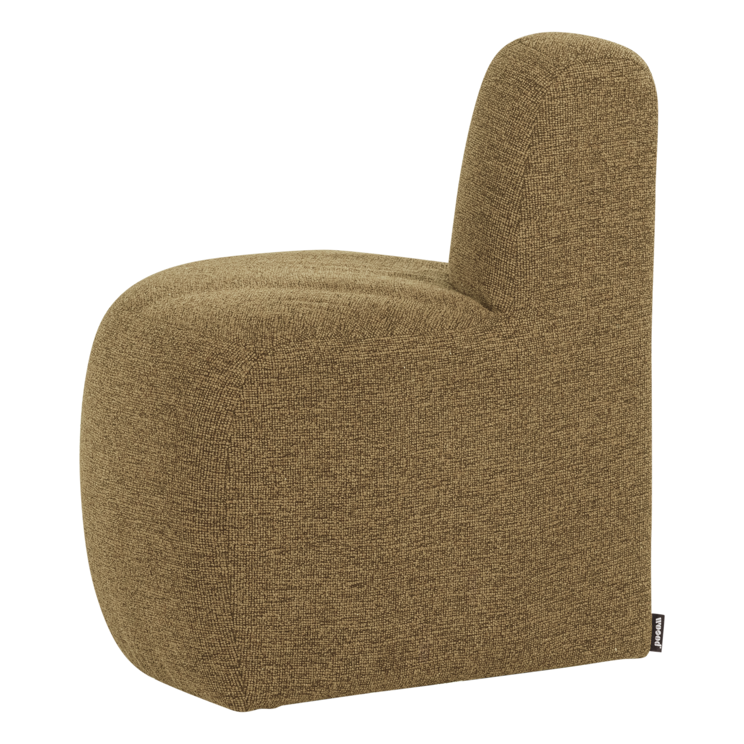 WOOOD Mojo Base eetbank hoek rond bouclé Geel/Bruin
