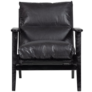 WOOOD Houston fauteuil leer Zwart