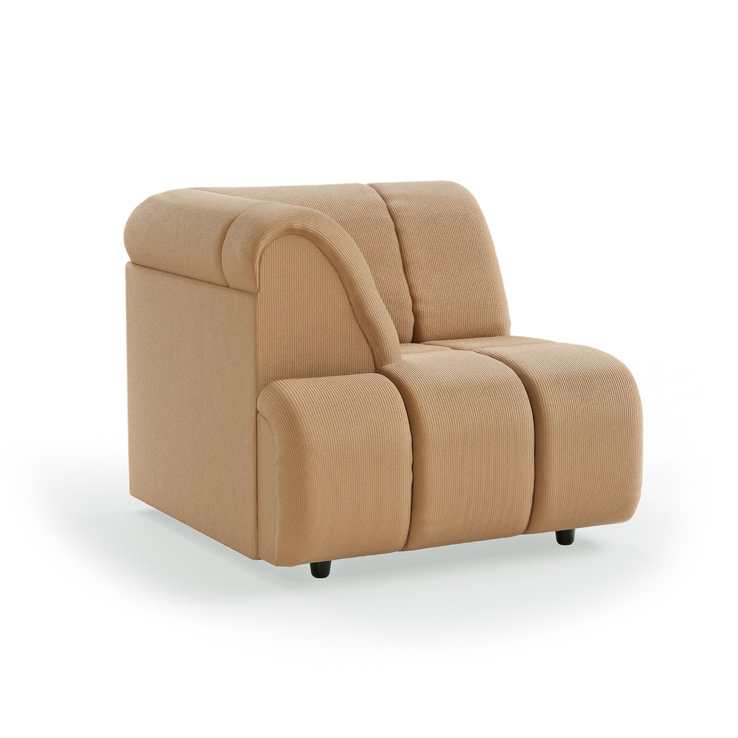 HKliving Wave bank left high arm Corduroy Rib Brown