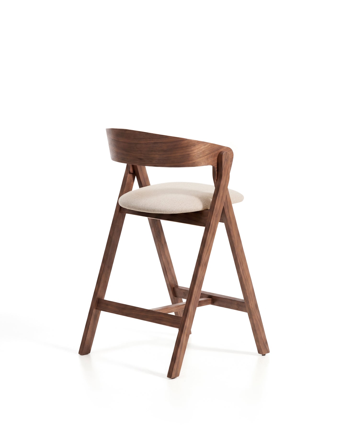 Kave Home Godia barkruk H65 chenille Grey/Brown