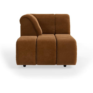HKliving Wave bank left divan Royal Velvet Caramel