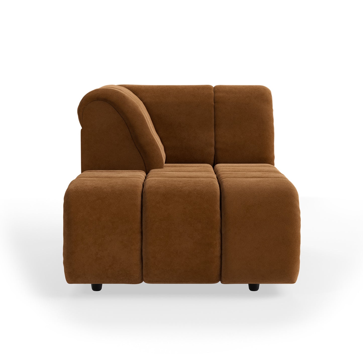 HKliving Wave bank left divan Royal Velvet Caramel