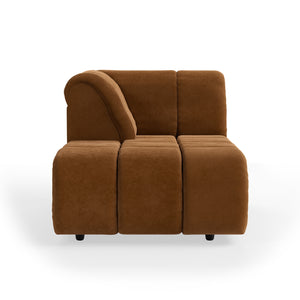 HKliving Wave bank left divan Royal Velvet Caramel