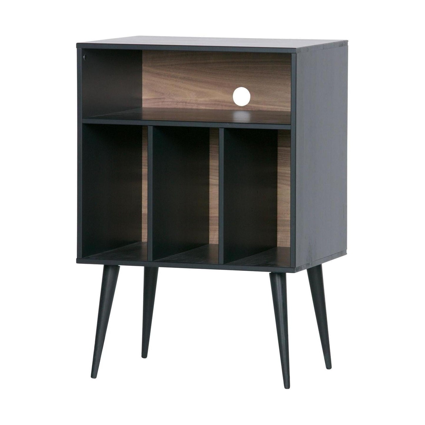 WOOOD James kast Zwart/Walnoot