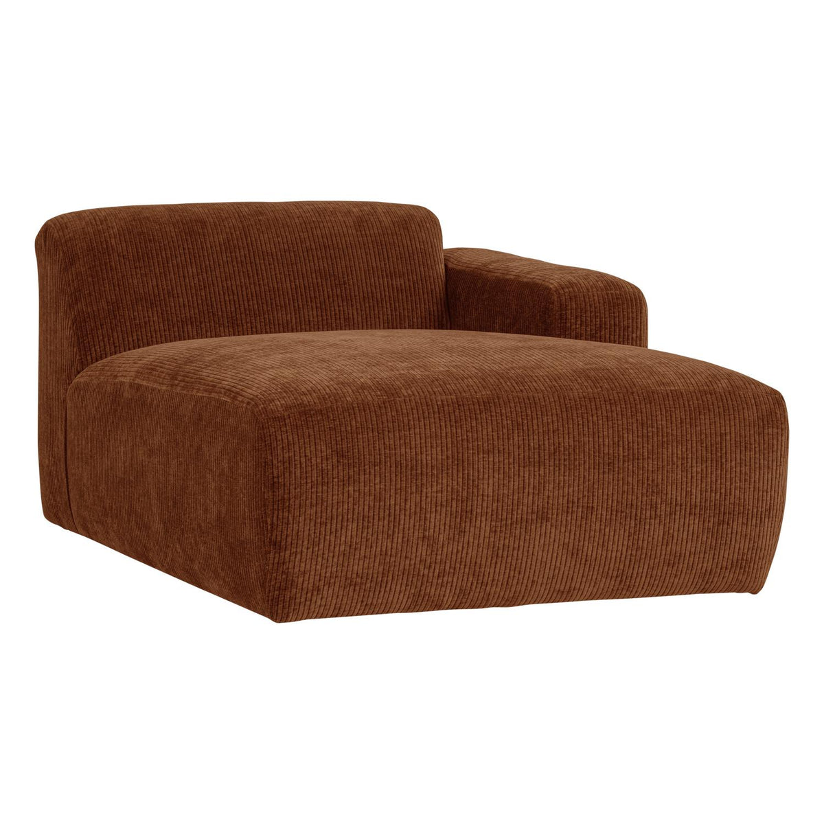 WOOOD Mojo Base chaise longue bank arm rechts rib Roestbruin