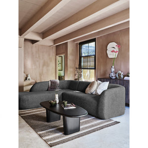 WOOOD Sloping hoekbank links Grijs/Zwart Melange