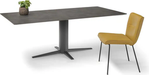Bree's New World Thor eettafel Deens Ovaal 240x110 cm noten gelakt poot zwart
