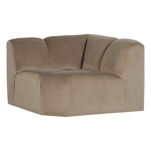 WOOOD Mojo bank hoekelement recht velvet Khaki