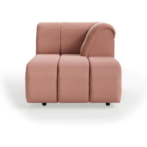 HKliving Wave bank right divan Linen Dusty Rose