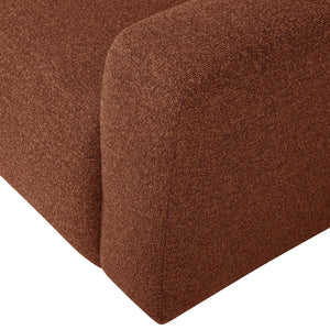 WOOOD Mojo Base 1-zits bank arm rechts bouclé Roestbruin