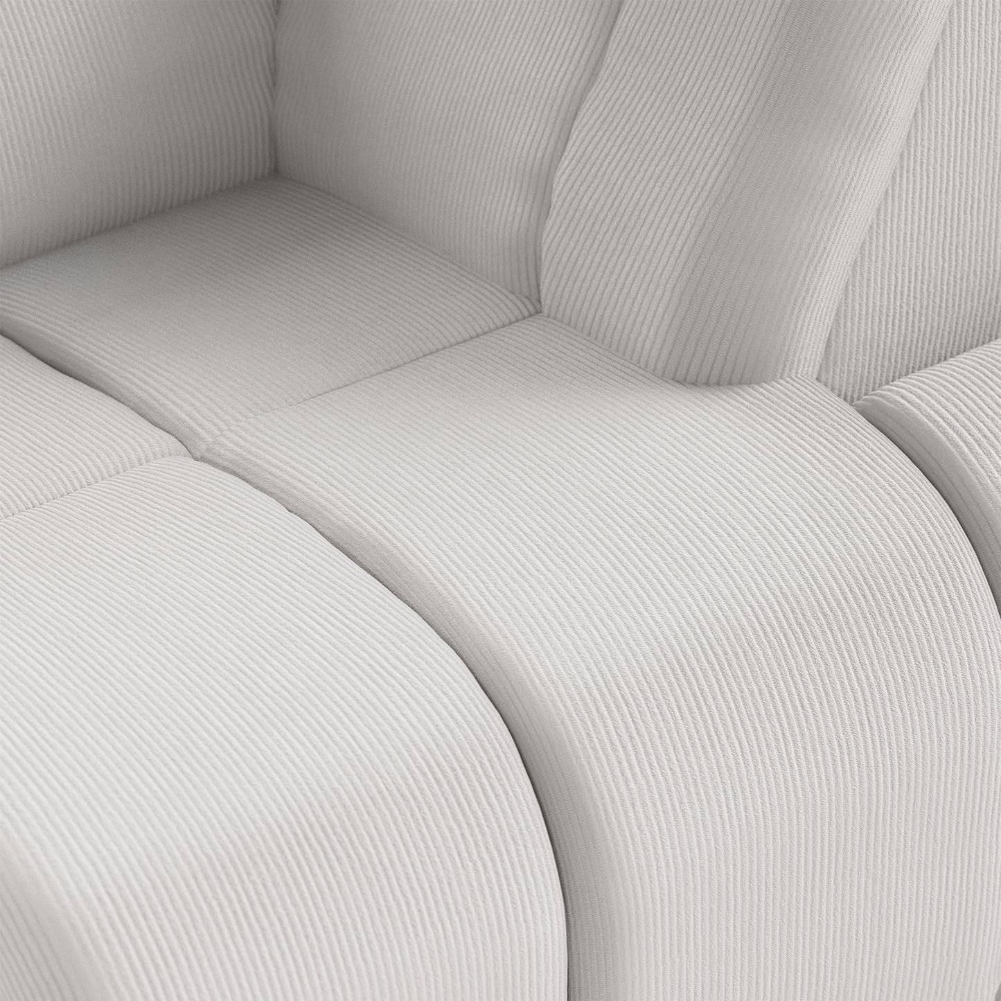 HKliving Wave bank right high arm Corduroy Rib Cream
