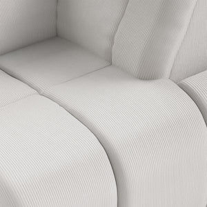 HKliving Wave bank right high arm Corduroy Rib Cream