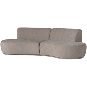 WOOOD Batavier 4-zits bank halfrond velvet Zand Melange