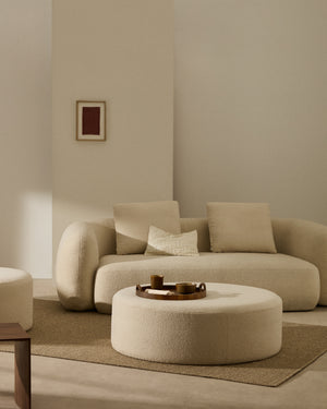 Kave Home Kaeli poef Ø120 cm bouclé Ecru